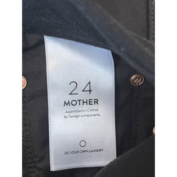 Mother Jeans 24 High Waisted Looker in Black Faux Suede Wash x Revolve - Picture 6 of 8